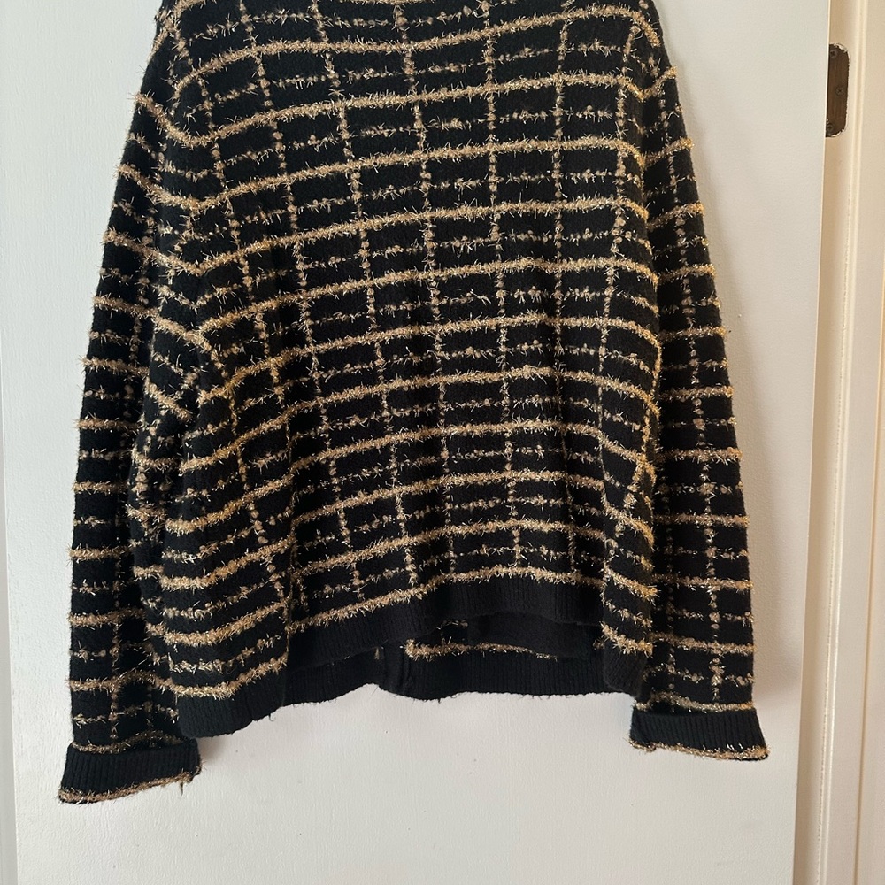 Talbots Black and Tan Knit Sweater